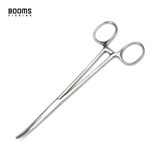 Booms Fishing Pliers Stainless Steel Fish Hook Remover Curved Tip Clamps Booms