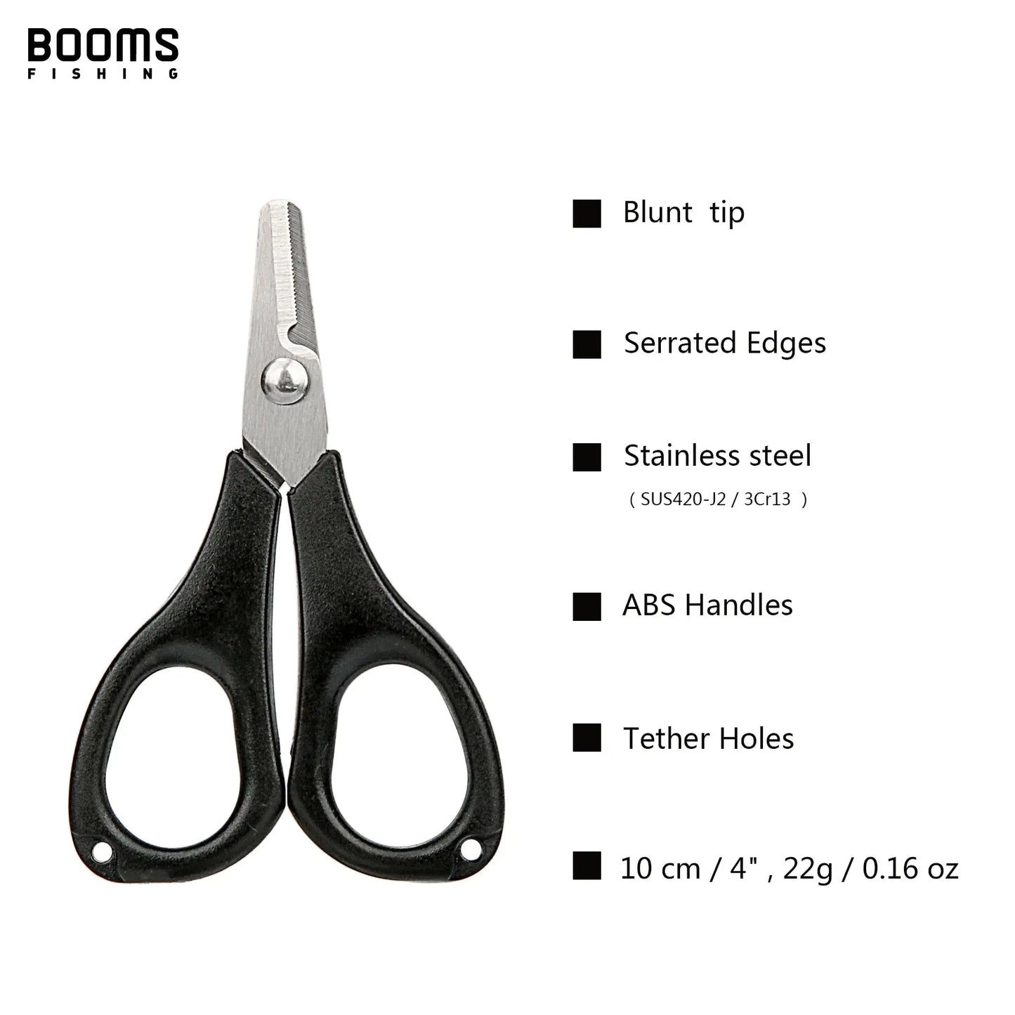 Booms Fishing Stainless Steel Scissors with Retractable Holder Booms