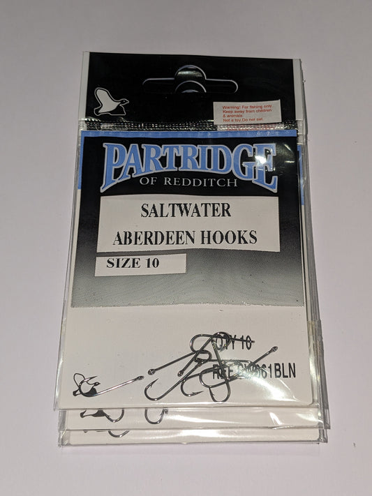 Partridge 10 x Size 10 Saltwater Aberdeen Quality Sea hooks - www.nafni.com
