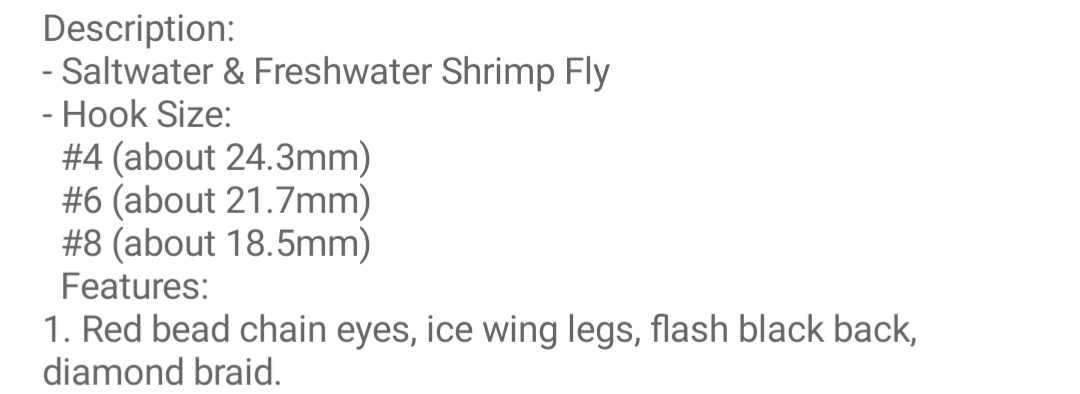 Saltwater Shrimp Fly 7 piecenafni.com