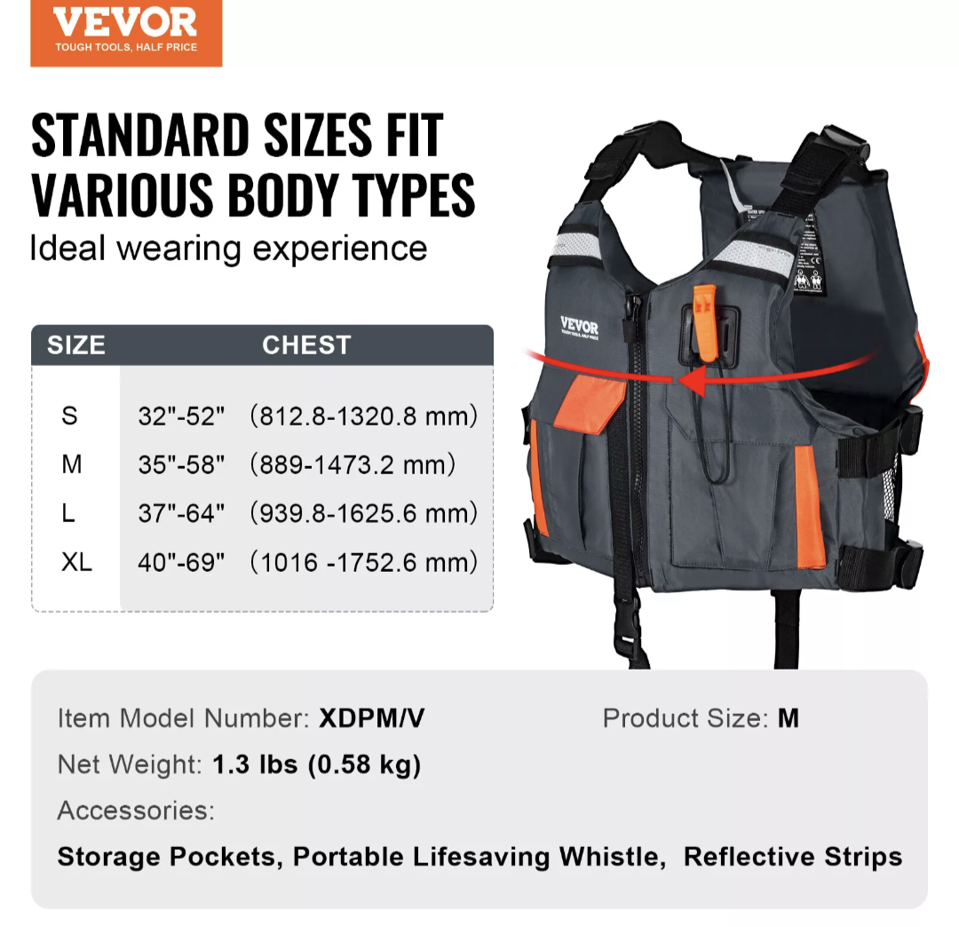 Watersports Life Vest PFD 85N Buoyancy - www.nafni.com