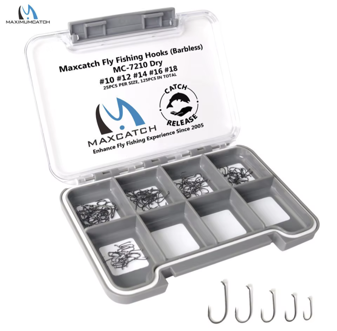 Barbless Dry Fly Fishing Hooks 125pcs  northatlanticfishing.com