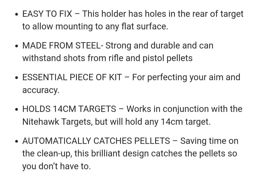 Steel pellet trap target holder - www.nafni.com