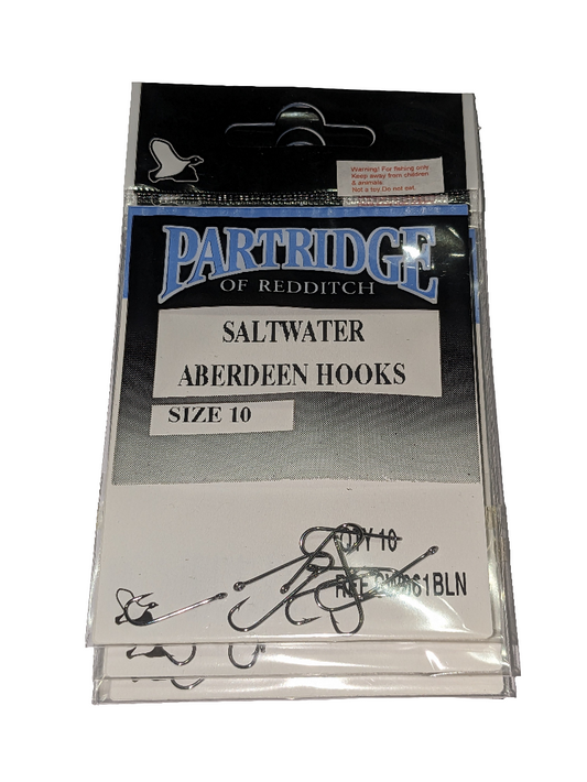 Partridge 10 x Size 10 Saltwater Aberdeen Quality Sea hooks - www.nafni.com