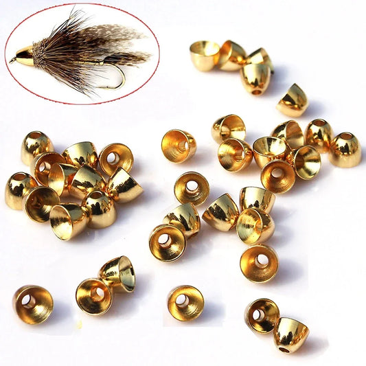 Brass Salmon Tube Fly XS Coneheads for Fly Tying Golden Silver 24pcs - North Atlantic Fishing Northern Ireland